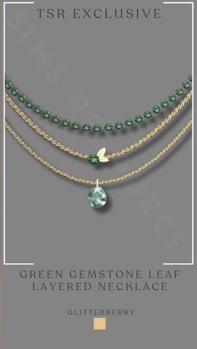 Галерея мода Ювелирные украшения Green Gemstone Leaf #1